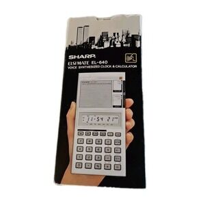 VINTAGE Sharp EL-640 Voice Synthesized Calculator Clock 1978 W/ BOX Manual CASE